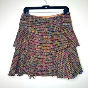Trina Turk Wool Blend Multicolor Tweed Skirt Size 6